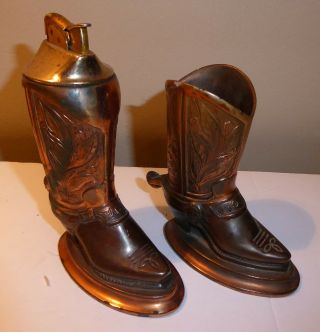 Vintage Evans Cowboy Boot Lighter/cigarette Holder Set,  Western Spurs