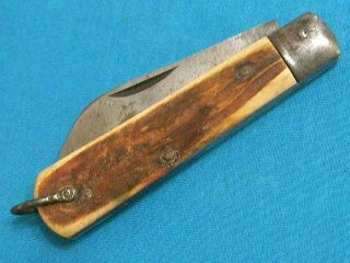 Antique Ww2 Tokyo Japanese Stag Bone Naval Rope Knife Knives Vintage Pocket Jack