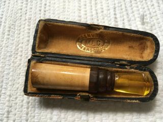 Antique Amber And Meerschaum Cigar Holder In Its Case