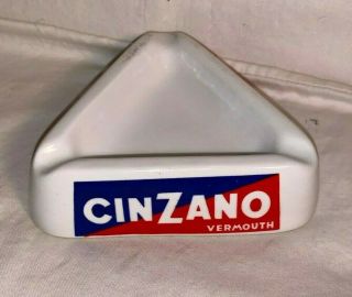 Hard To Find Vintage 1960s Cinzano Vermouth White Ceramic Ashtray Italy Piola