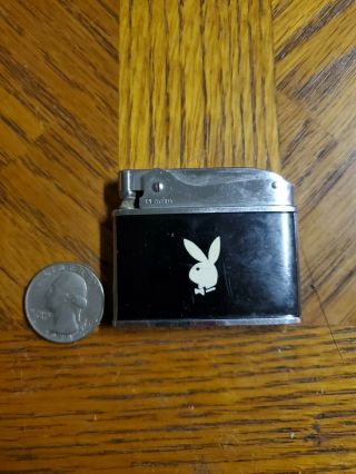 Vintage Flat Advertising Pocket Black Lighter Playboy Club Bunny