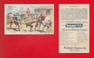 1888 Duke - N105 Cowboy Scenes - Saddling Up Ex,