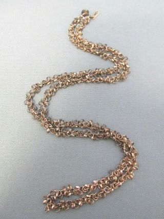 Vintage Italy Rose Gold Wash Sterling Heavy Hoop Tassel Necklace
