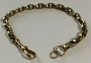 Antique 9ct Gold 8.  1/2.  Inches Long,  Albert Watch Chain Bracelet,  15.  90.  Grams,