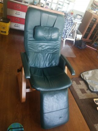 Nepsco Backsaver From Relax The Back Green Leather Recliner Chair 90 