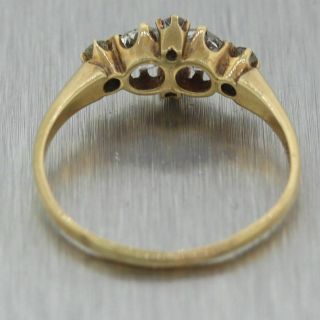 1880 ' s Antique Victorian 14k Yellow Gold 0.  65ctw Old Mine Cut Diamond Ring 3