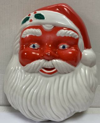 Noma Santa Claus Head Vintage Plastic Christmas Decoration 15 X12 "