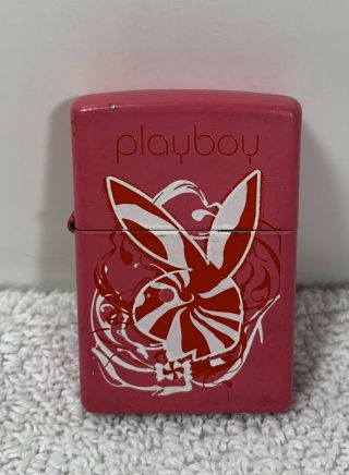 Zippo Pink Lighter Pinup Girl Playboy Swirl Rare Discontinued 2005