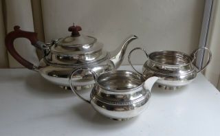 Stunning Vintage English Silver 3 Pc Tea Service - Sheffield 1923 Walker & Hall