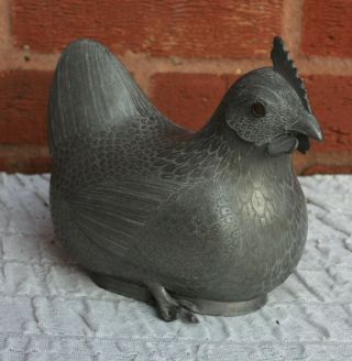 19th Century Chinese Huikee Pewter Swatow Rooster