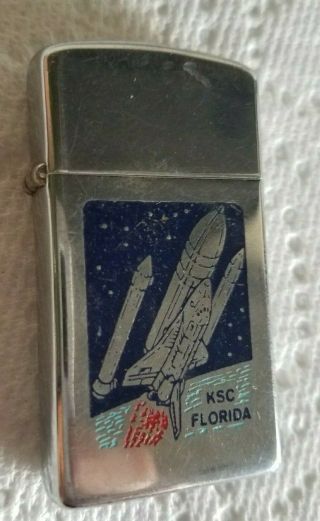 Vintage 1979 Ksc Kennedy Space Center Florida Zippo Lighter - Still Sparks