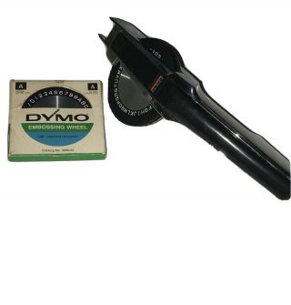 Vintage Dymo 1570 Chrome Deluxe Tapewriter Kit Label Maker Bundle Case 2 Wheels