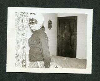Unusual Vintage Polaroid Photo Bandit Woman In Mask Costume 426057