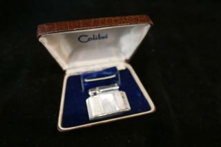 Vintage Colibri Art Deco Mother Of Pearl Cigarette Lighter W/ Case