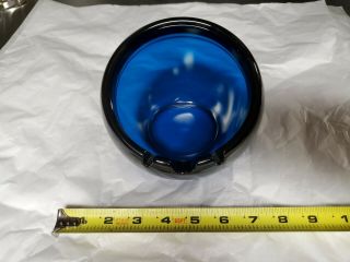 Vintage Mid Century Modern Viking Blue Glass Orb Ball Ashtray