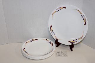Vintage / Corelle Celebrations; 6 Lunch Plates & 1 Dinner Plate Color Splash