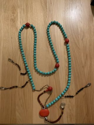 Chinese Antique Chaozhu Court Necklace (estate Item) Old Beads