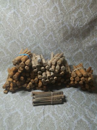 Vintage Wooden Clothes Pins - Over 100