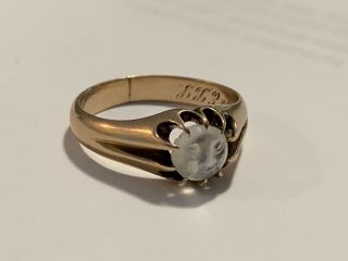 Antique Moonstone Man In The Moon Gold? Ring Moonstone Jewelry - Estate Jewelry
