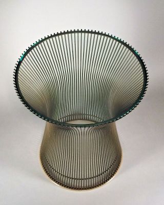 Vintage authentic Warren Platner for Knoll bronze finish glass top side table 2