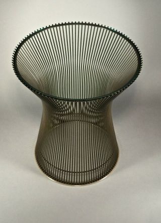 Vintage authentic Warren Platner for Knoll bronze finish glass top side table 3
