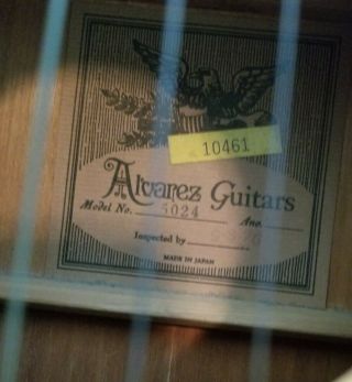 Alvarez 5024 Dove Acoustic Guitar Made in Japan Lawsuit Guitar 2