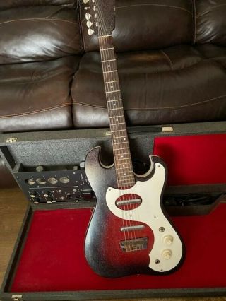 Vintage Sears Silvertone Electric Guitar & Amplifier In Case,  Made By Danelectro