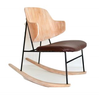 Selig Kofod Larsen Vtg Mid Century Danish Modern Penguin Lounge Rocking Chair