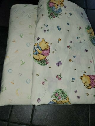 2x Vintage Classic Pooh Fitted Crib Sheet W/hunny Pot Red Calliope Made In Usa