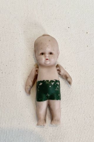 Antique Very Small 2” Bisque Baby Doll - Marked Germany Jointed Arms Miniature