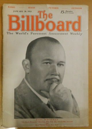 Vintage Billboard January 20,  1934