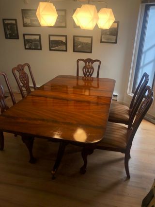 Maitland And Smith Mahogany Dining Set,  W/6 Hand Carved Ball & Claw Chairs.