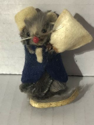 The Little Mouse Factory Vintage Real Fur Mouse Hand - Dressed In U.  S.  A 2in