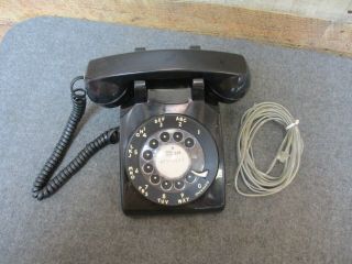 Vintage Black Bell System Rotary Dial Desk Telephone