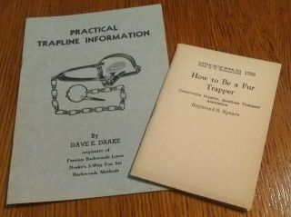1930s How To Trap Furs,  Vintage 1970 Trapping Methods