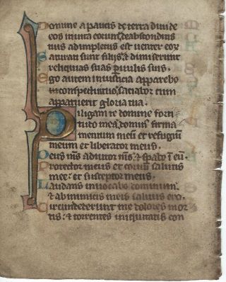 A Medieval Flemish Psaltery Leaf In Heavy Gold With Acrostic