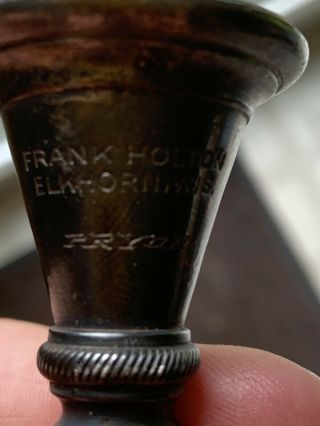 Vintage Frank Holton Horn Mouth Piece “pryor” Engraved Elkhorn,  Wis