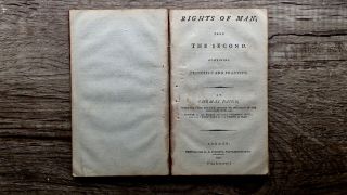 Printed 1792 Thomas Paine The Rights Of Man Pamphlet Author Of Common Sense Rare