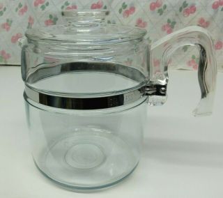 Vintage Pyrex Flameware 7759 Glass 9 Cup Coffee Pot Percolator Pot And Lid Only