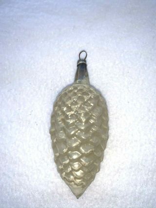 Antique Glass Pinecone Pine Cone Ornament White 32110 Vintage