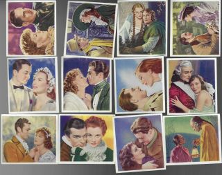 1939 Godfrey Phillips Famous Love Scenes Complete 36 Card Set Oversized