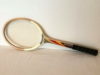 Vintage Slazenger Wooden Tennis Racket Commander Medium 4 - 1/2 Made In England