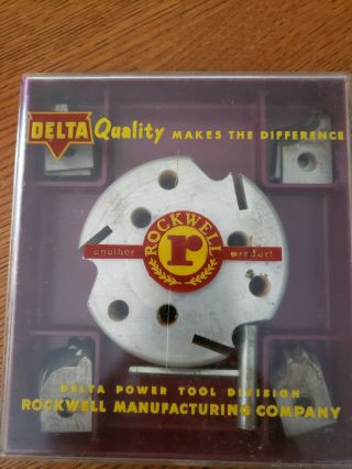 Vintage Delta Rockwell Molding Cutter Head Set In Case