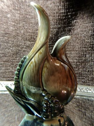 Vintage Hull Pottery Ebb Tide Brown/green Nautical Organic Pod Vase 109