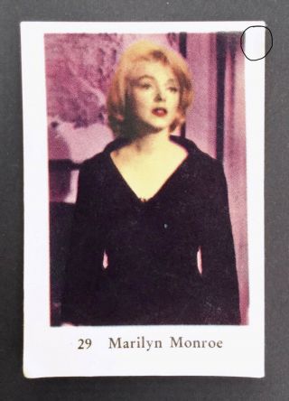 Marilyn Monroe Vintage 1960s Swedish Dutch Gum Card 29 3