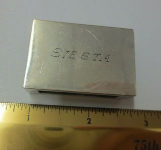 Vintage Sterling Silver Match Holder W/ Siesta Engraved