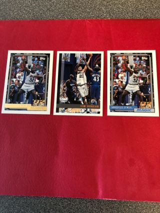 1 Shaquille 1992 - 93 Topps Gold Card 362 / 1 Topps Rookie Card N Tim Duncan