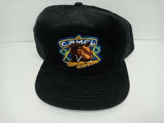Vintage Joe Camel Cigarettes Smooth Character Hat Corduroy Snapback Cap Black