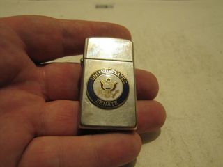 1995 United States Senate Silver Plate Slim Zippo L@@k