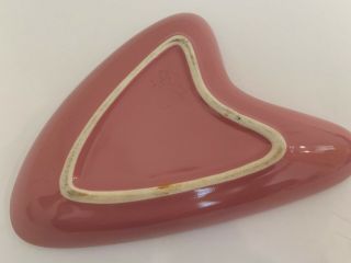 Vintage Atomic MCM Boomerang Ceramic Ashtray Mauve Pink 3